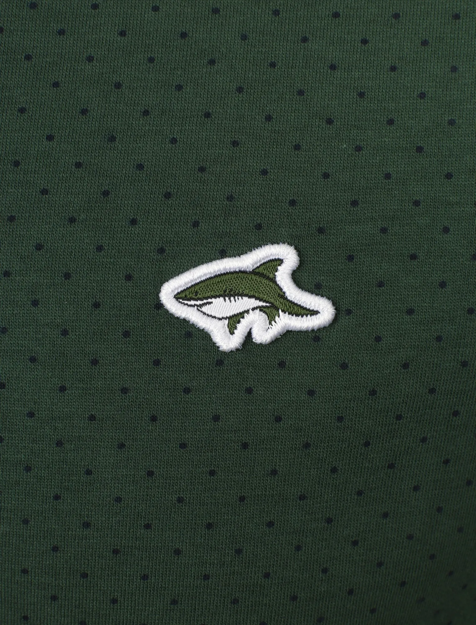 Howard Polka Dot Cotton Polo Shirt In Green - Le Shark