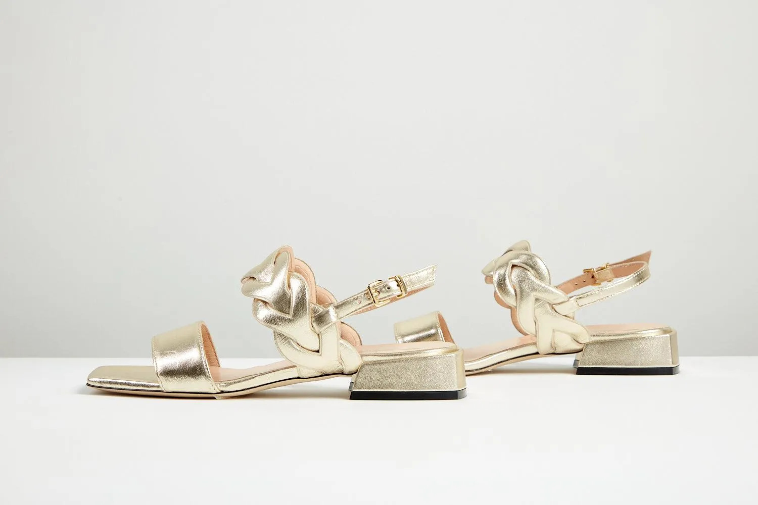 Ilaria soft gold flat sandal