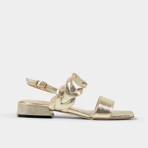 Ilaria soft gold flat sandal
