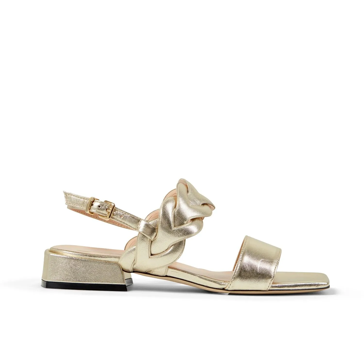 Ilaria soft gold flat sandal