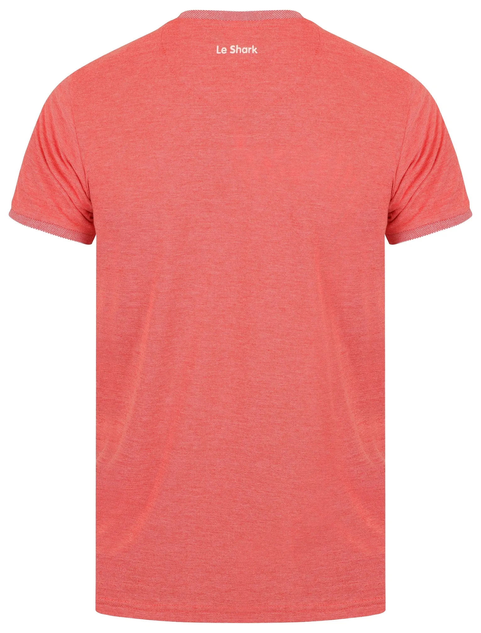 Kiffen Cotton Pique Crew Neck T-Shirt In Coral - Le Shark