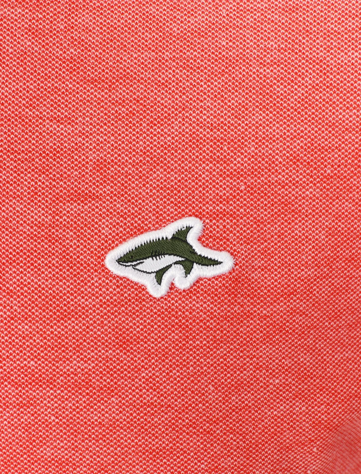 Kilner Cotton Pique V Neck T-Shirt In Coral - Le Shark