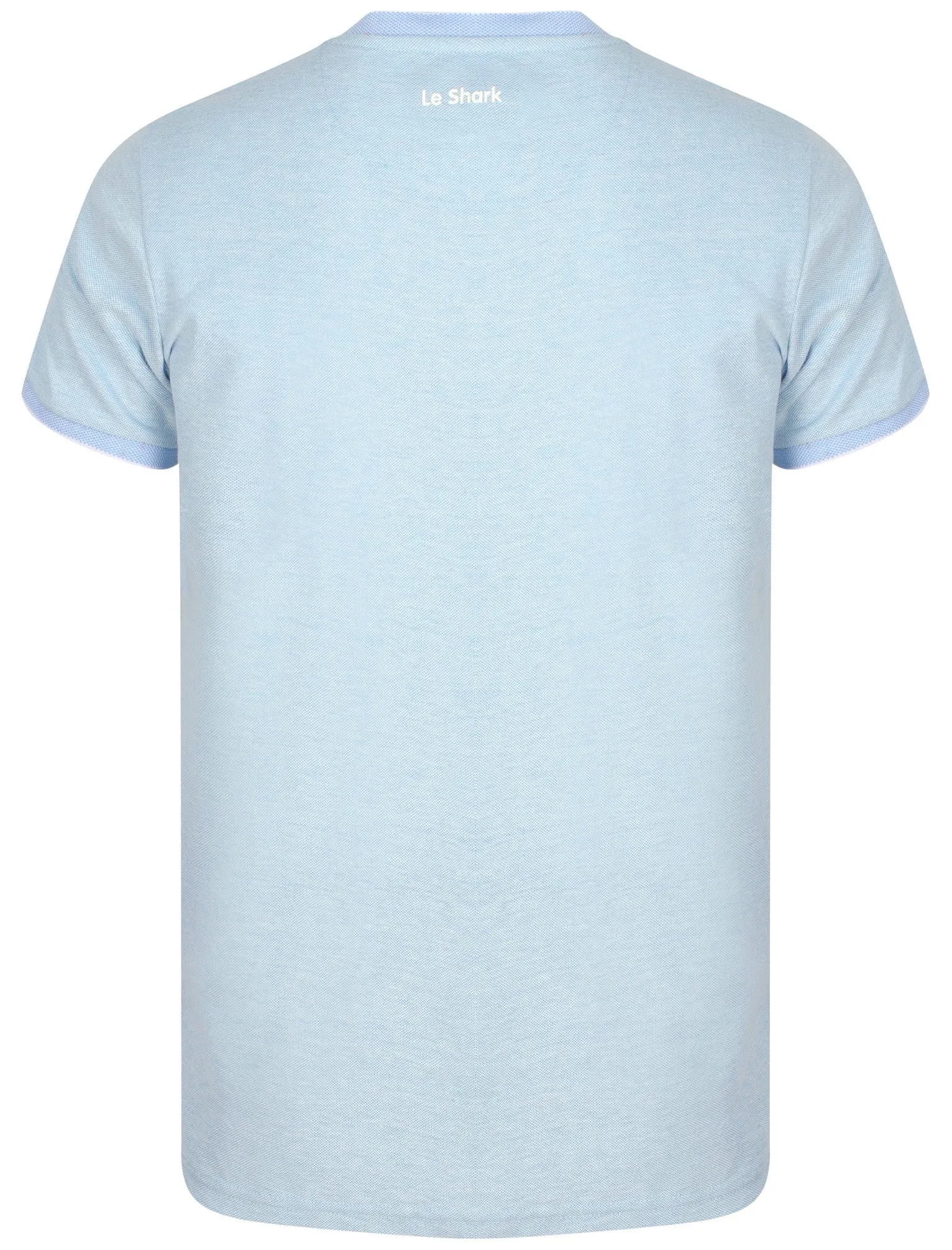 Kilner Cotton Pique V Neck T-Shirt In Light Blue - Le Shark