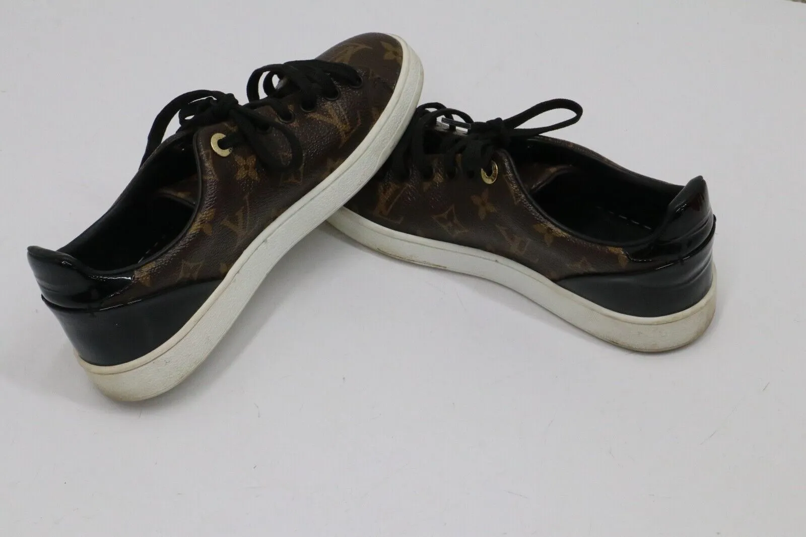 Louis Vuitton FrontRow Monogram Canvas Patent Sneakers Womens Size 36/US 6 *READ