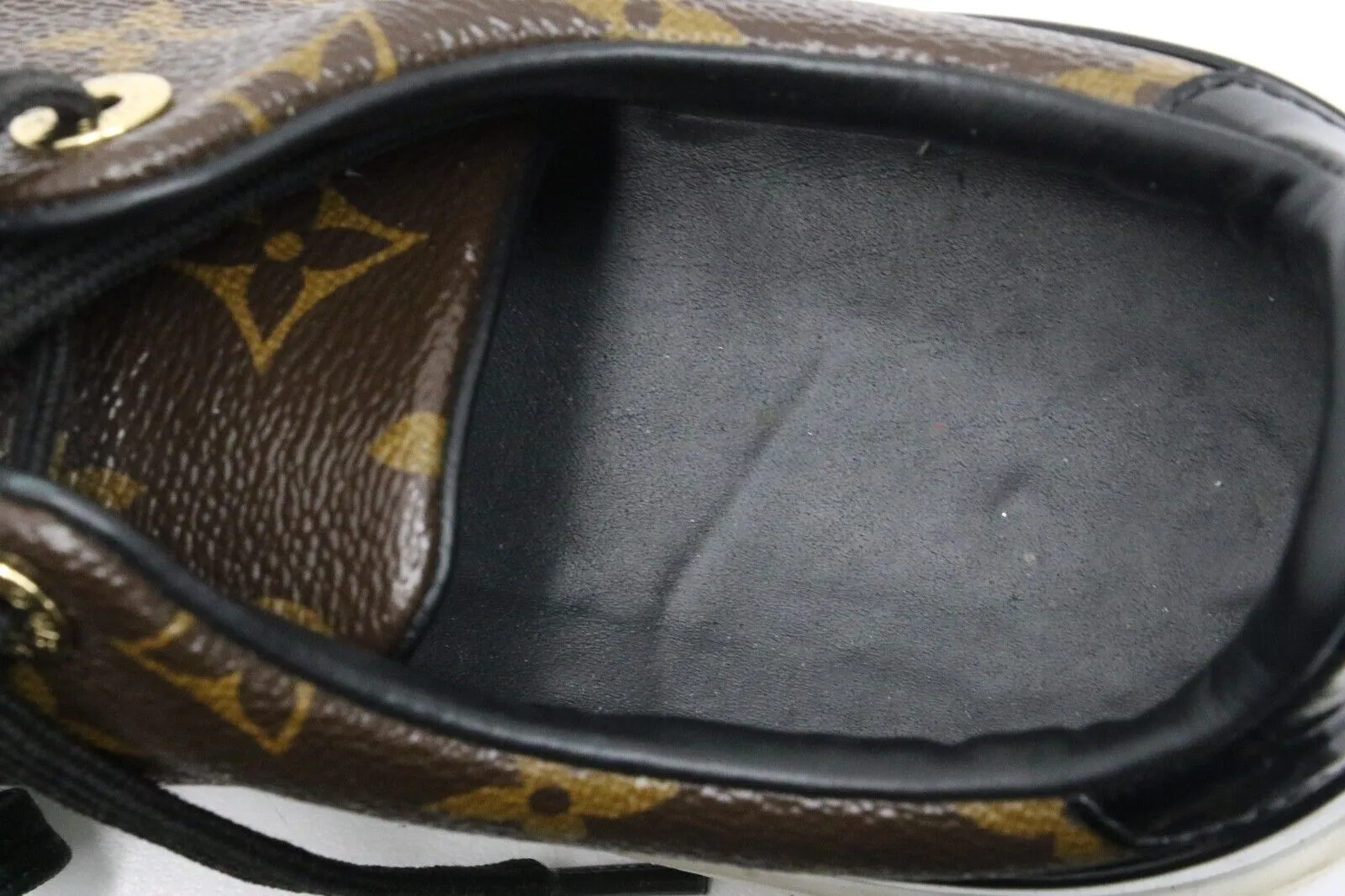 Louis Vuitton FrontRow Monogram Canvas Patent Sneakers Womens Size 36/US 6 *READ