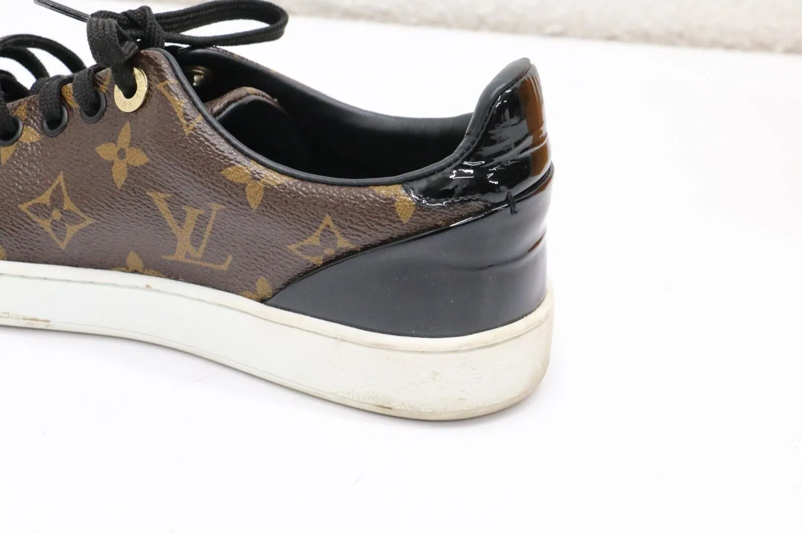 Louis Vuitton FrontRow Monogram Canvas Patent Sneakers Womens Size 36/US 6 *READ