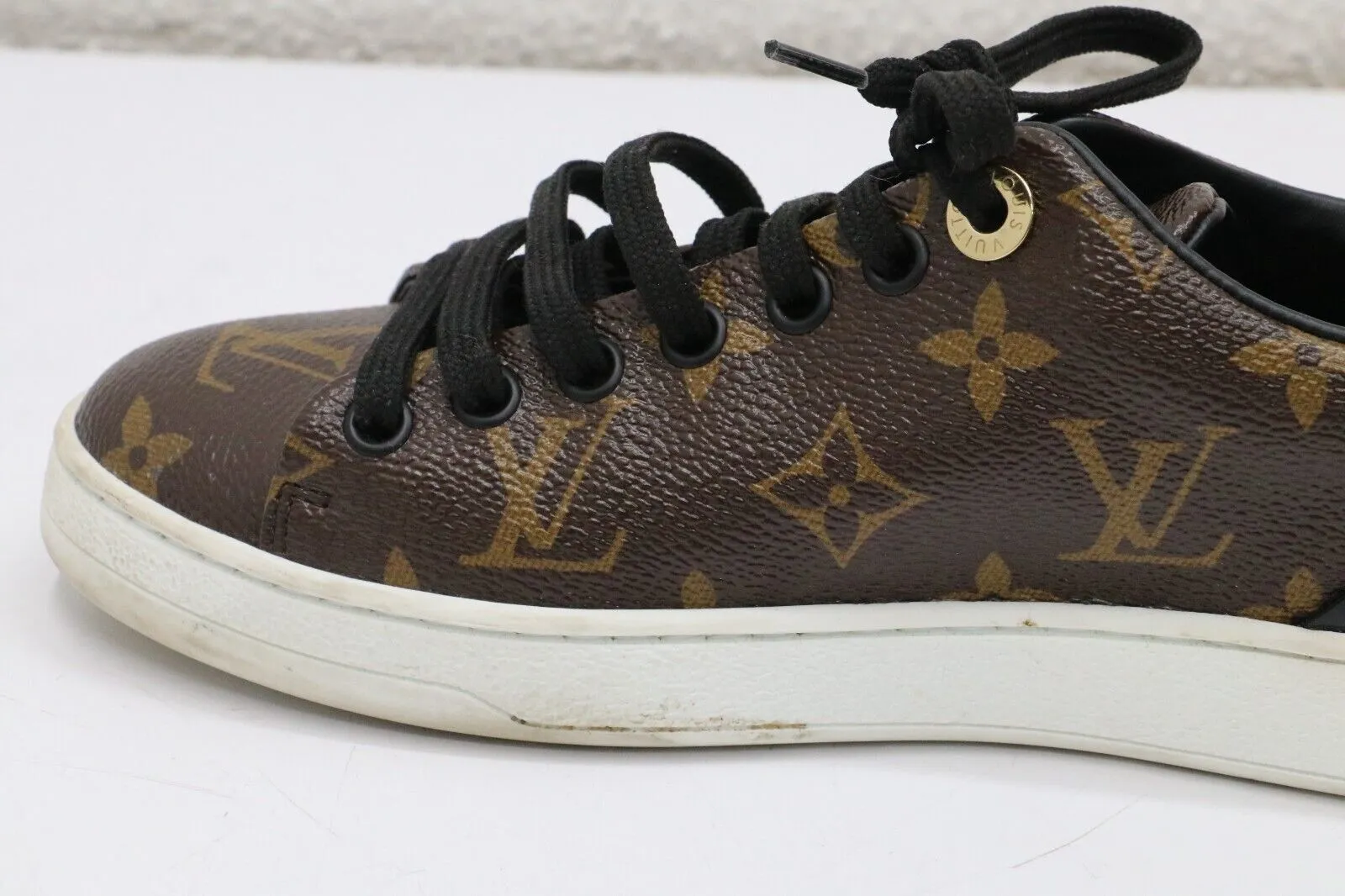Louis Vuitton FrontRow Monogram Canvas Patent Sneakers Womens Size 36/US 6 *READ