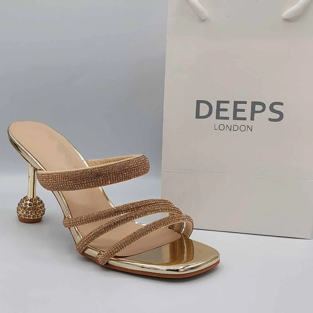 MARION STRAPPY DIAMANTE DESIGN MULE SANDAL