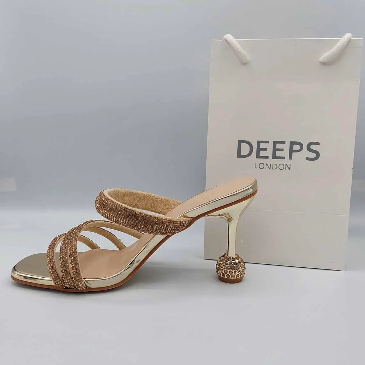 MARION STRAPPY DIAMANTE DESIGN MULE SANDAL
