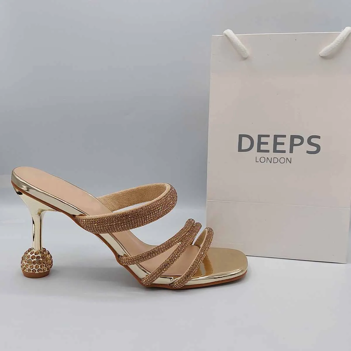 MARION STRAPPY DIAMANTE DESIGN MULE SANDAL