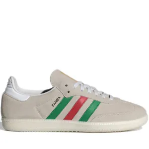 Men's Adidas Samba OG Shoes - Crystal White / Green / Better Scarlet