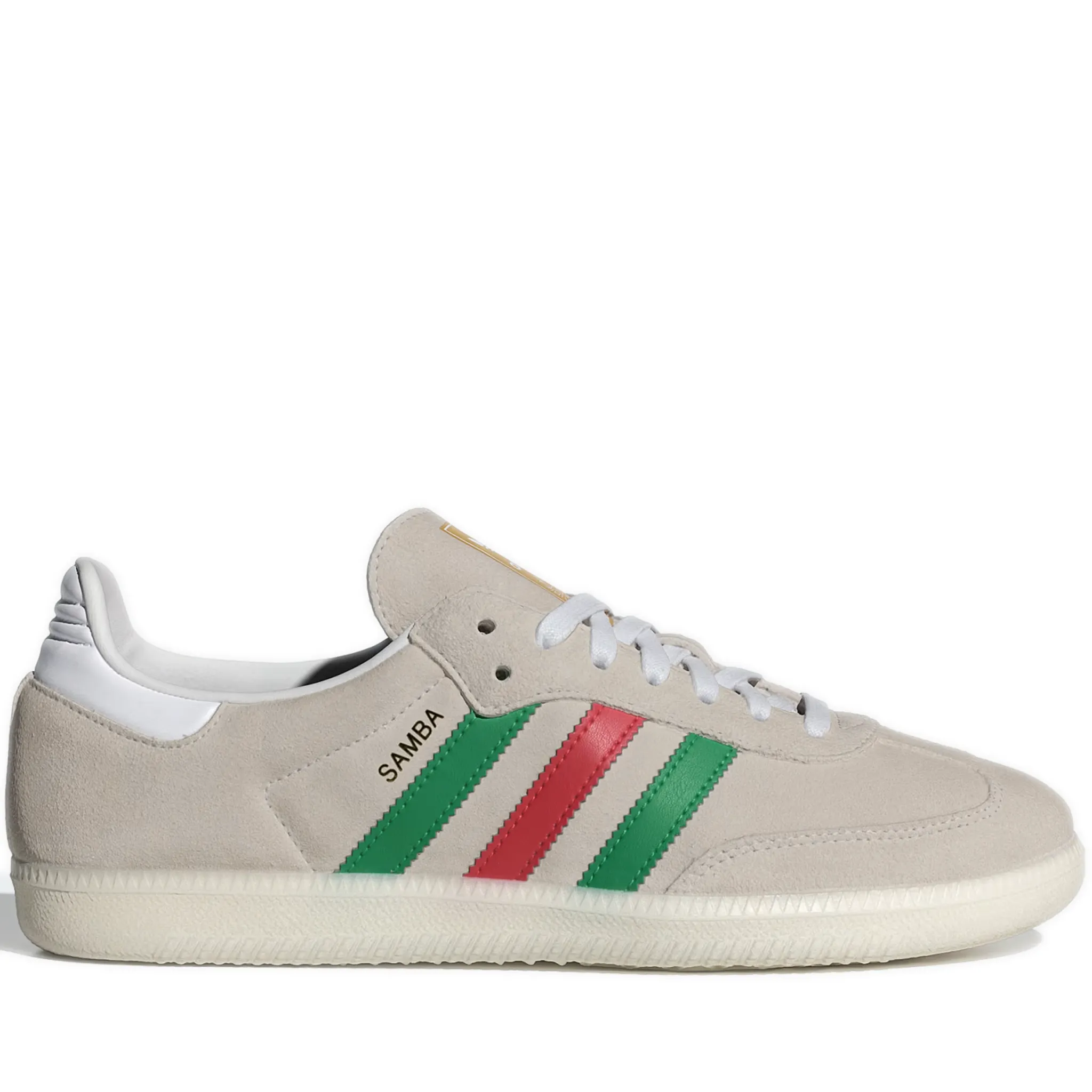 Men's Adidas Samba OG Shoes - Crystal White / Green / Better Scarlet