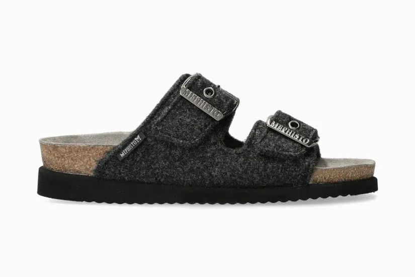 Mephisto Women's Hester Fuzzy Sandals- Sweety Carbon