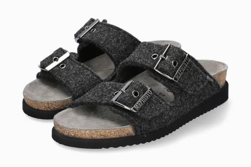Mephisto Women's Hester Fuzzy Sandals- Sweety Carbon
