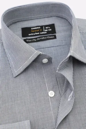 Navy Blue Oxford Textured Formal Shirt