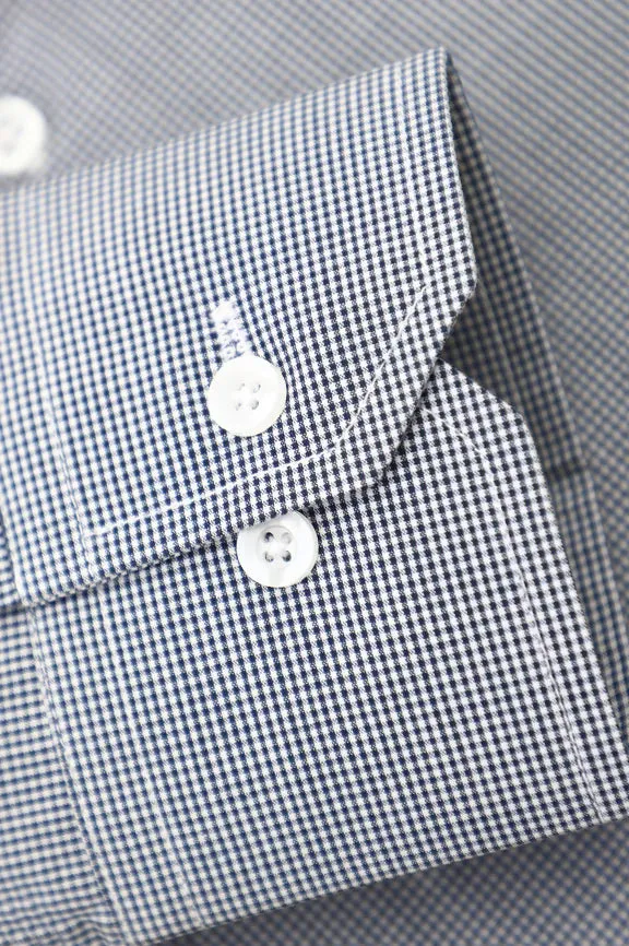 Navy Blue Oxford Textured Formal Shirt