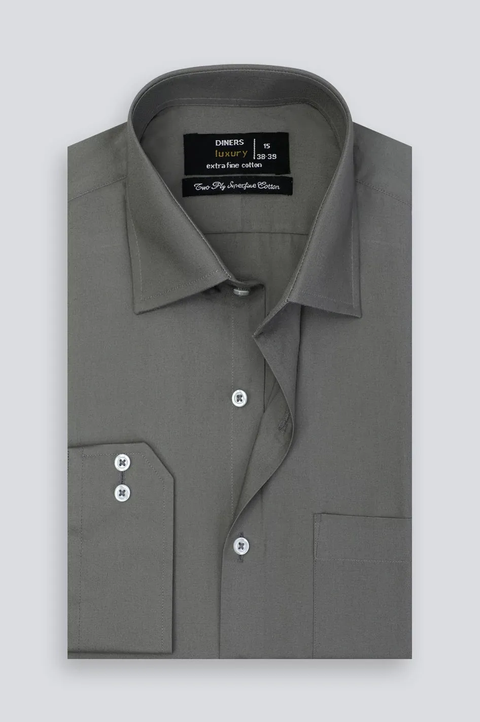 Olive Oxford Textured Formal Shirt