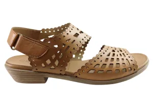 Orizonte Kelvy Womens European Comfortable Leather Low Heel Sandals