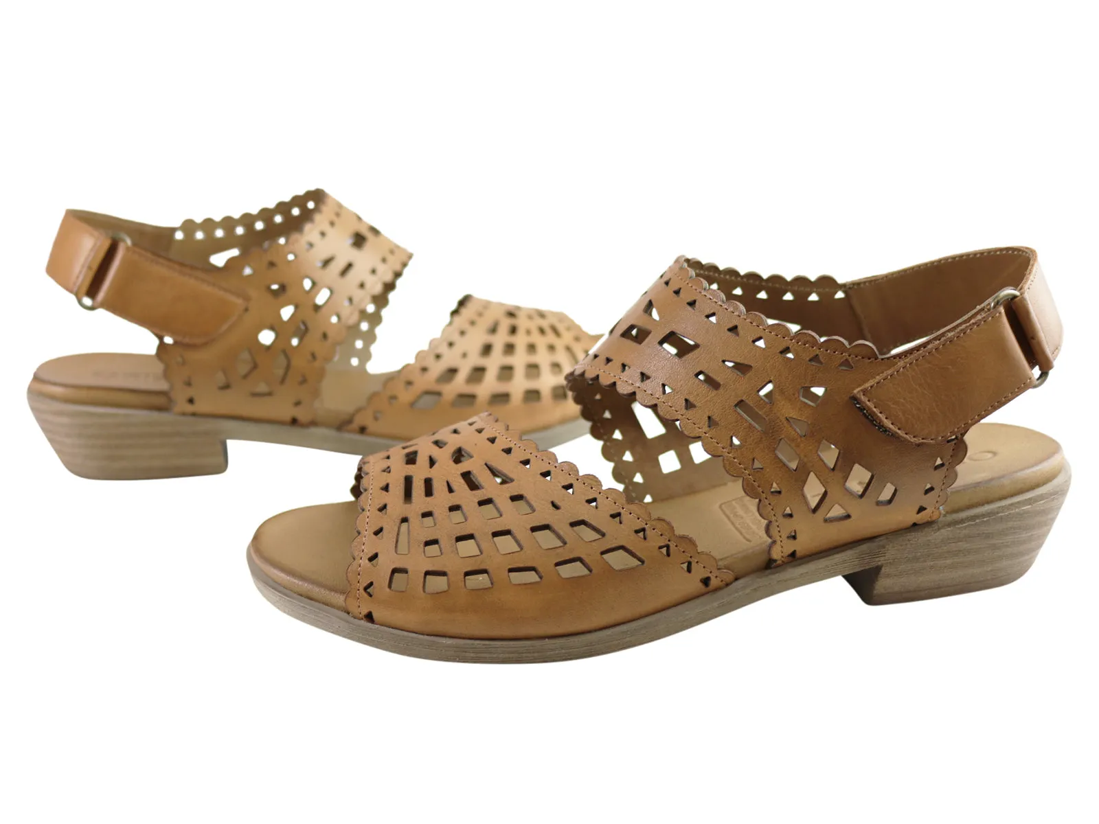 Orizonte Kelvy Womens European Comfortable Leather Low Heel Sandals
