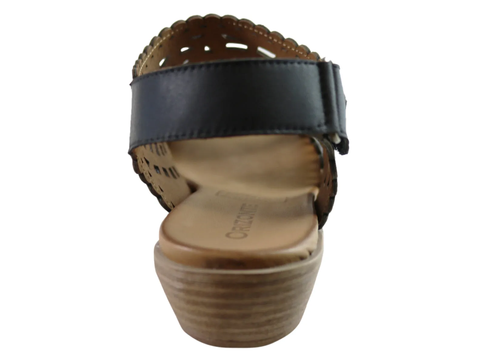 Orizonte Kelvy Womens European Comfortable Leather Low Heel Sandals