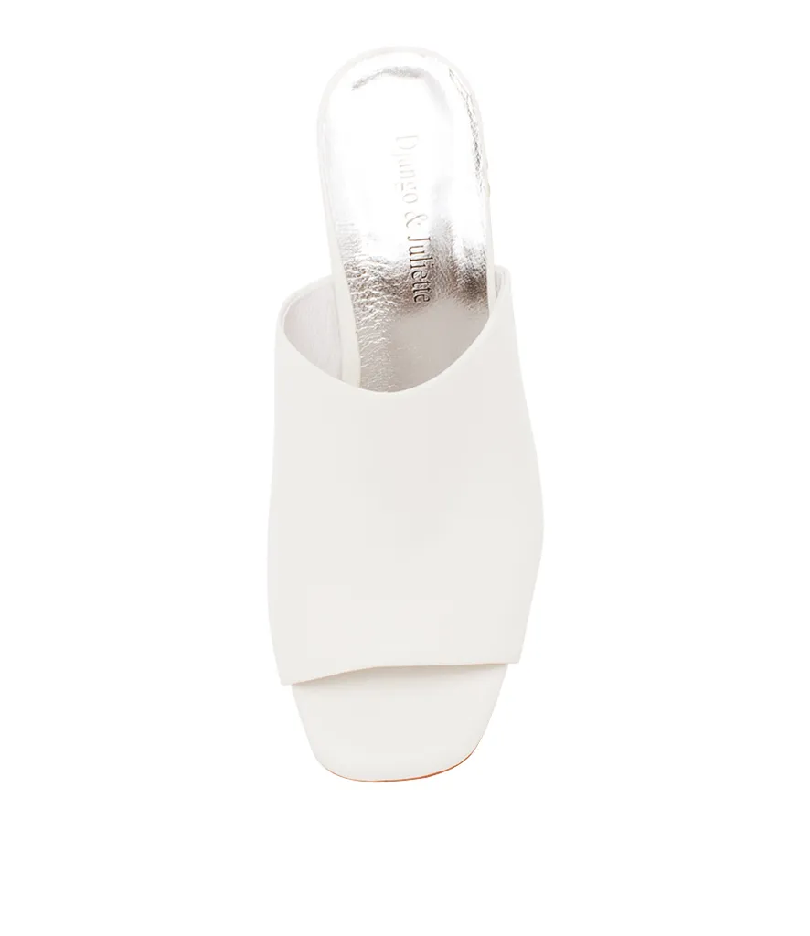 Pansie White Leather Mule
