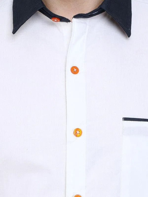 Pocket design white shirt