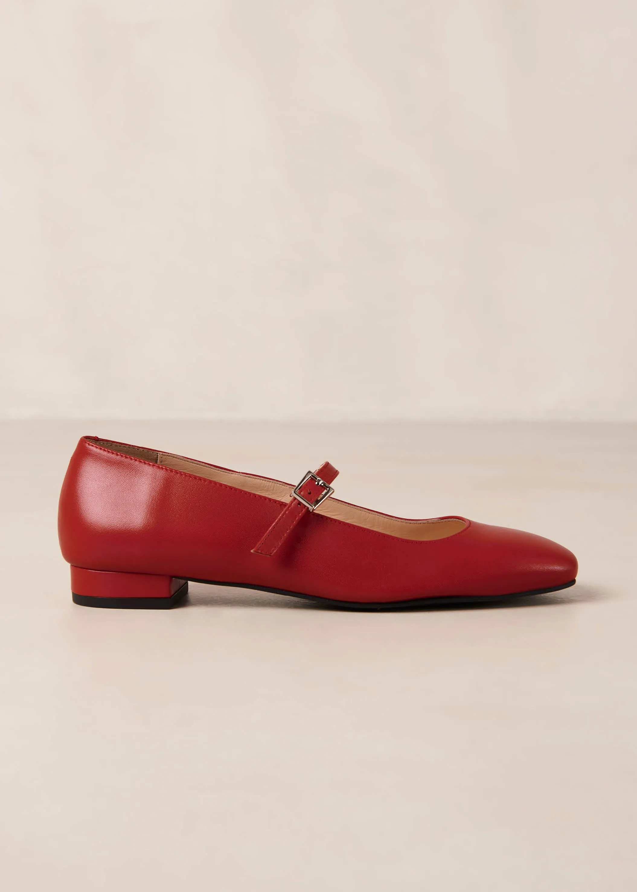 Por Do Sol Red Leather Ballet Flats