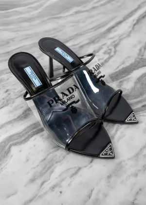 Prada Logo-print PVC Mules