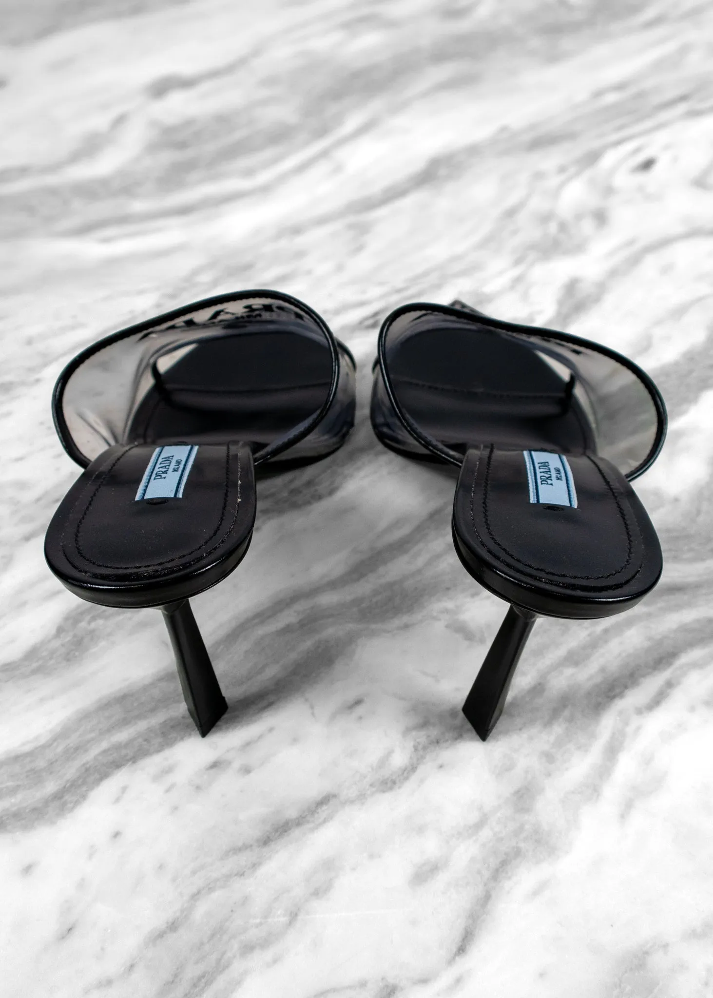 Prada Logo-print PVC Mules