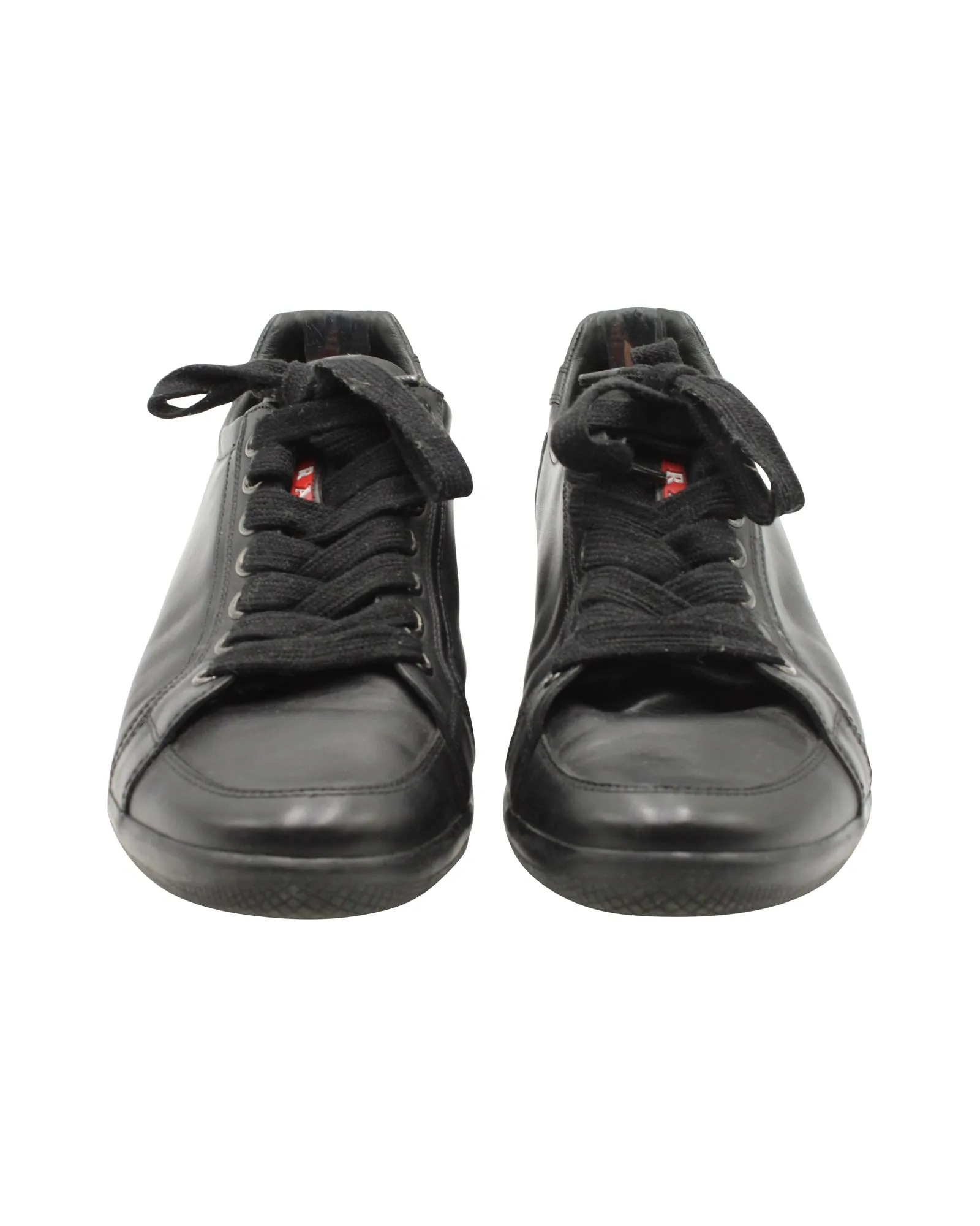 Prada Low Top Sneakers in Black Leather