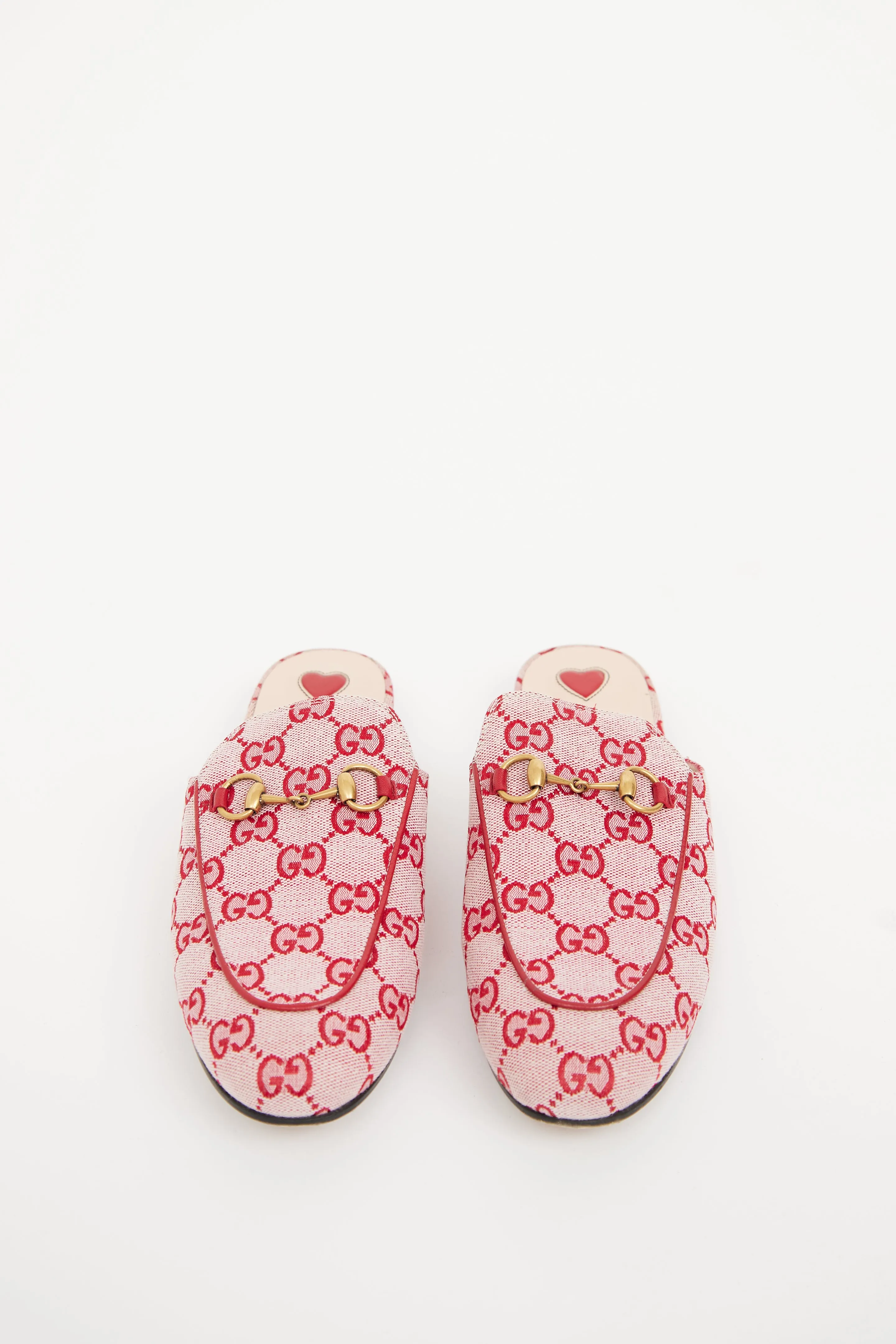 Red GG Canvas Princeton Mule