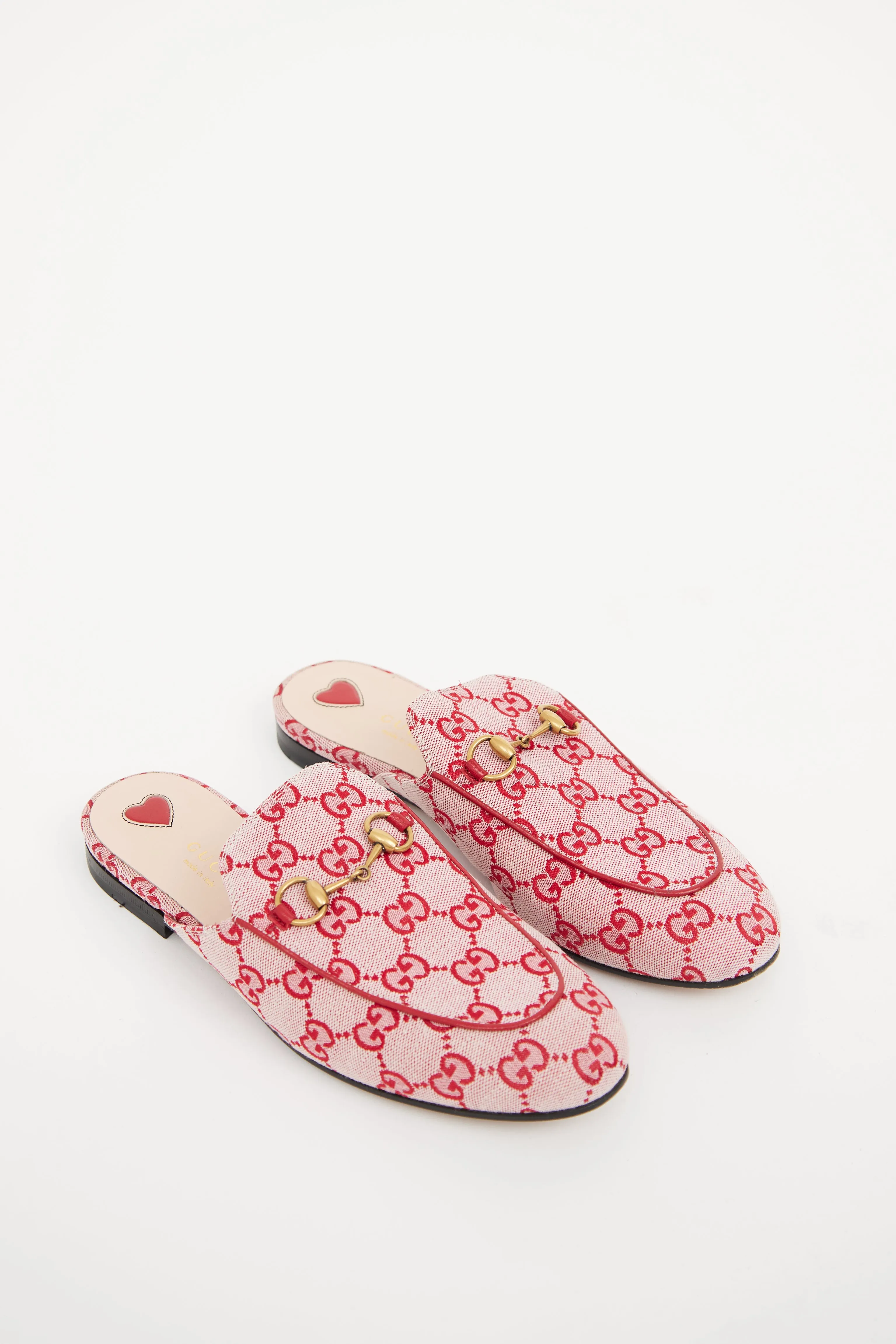 Red GG Canvas Princeton Mule