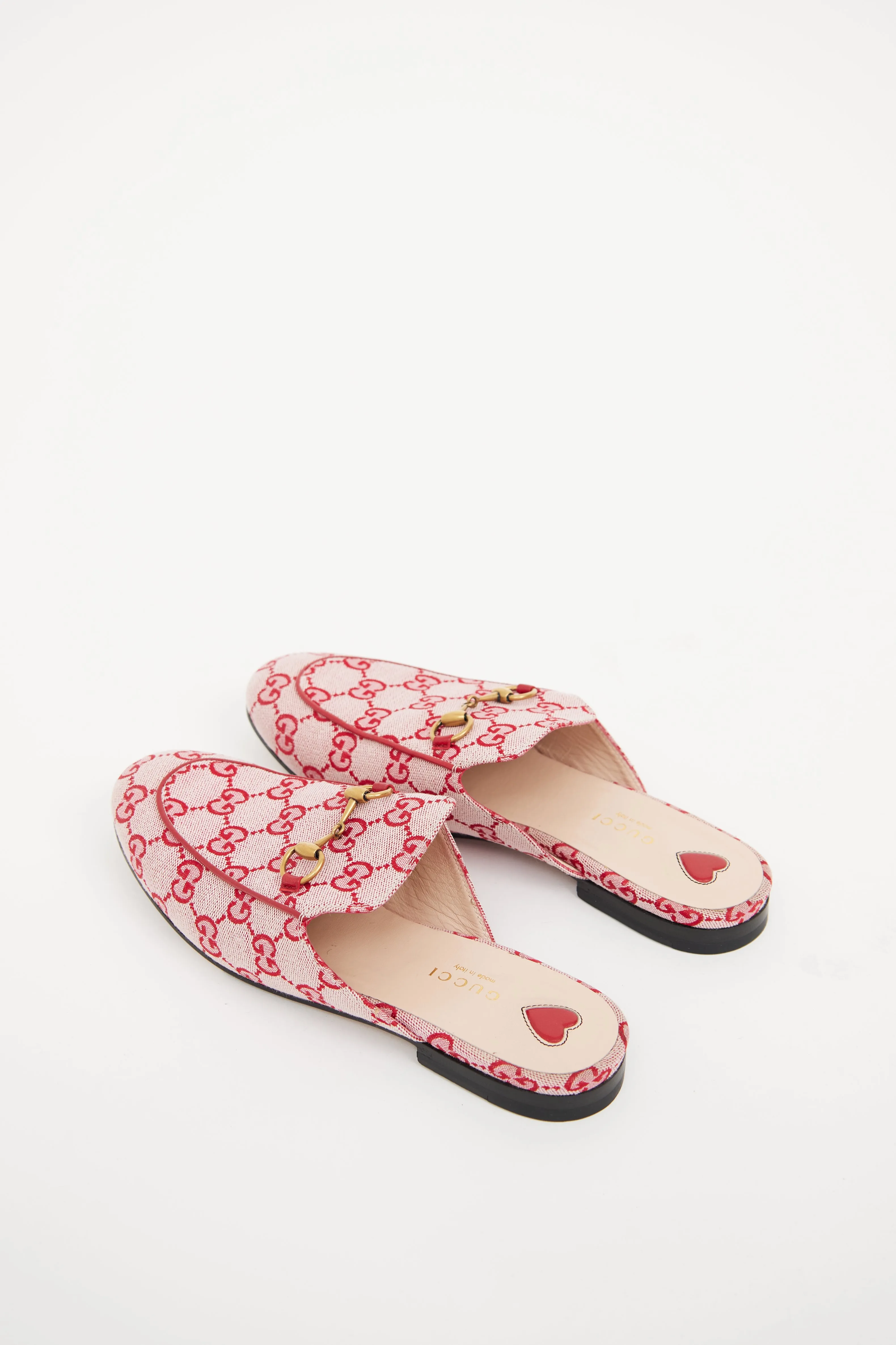 Red GG Canvas Princeton Mule