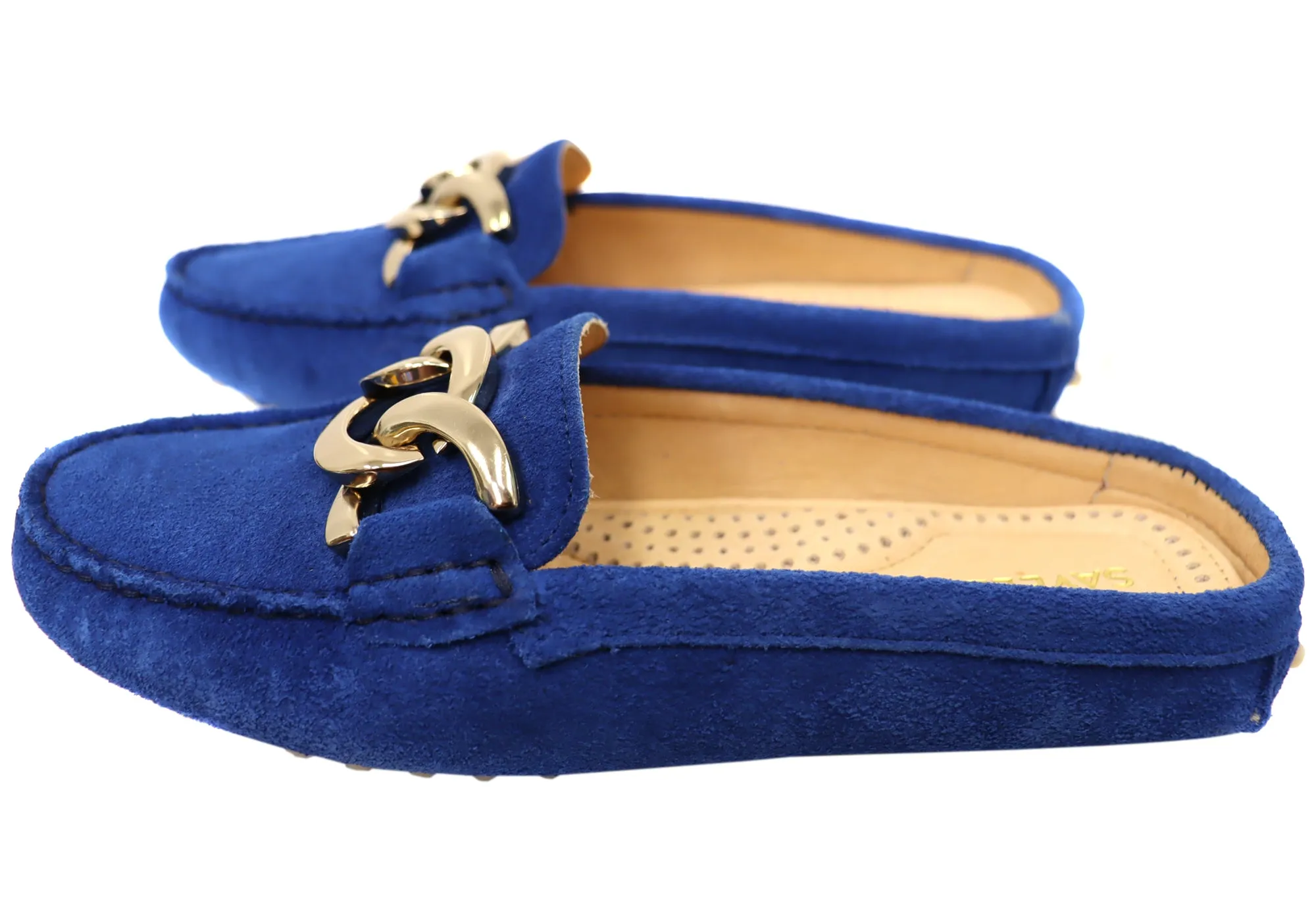 Savelli Paula Womens Brazilian Leather Closed Toe Open Back Mules