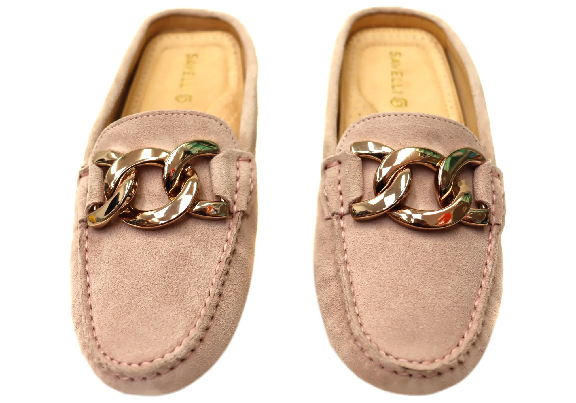 Savelli Paula Womens Brazilian Leather Closed Toe Open Back Mules