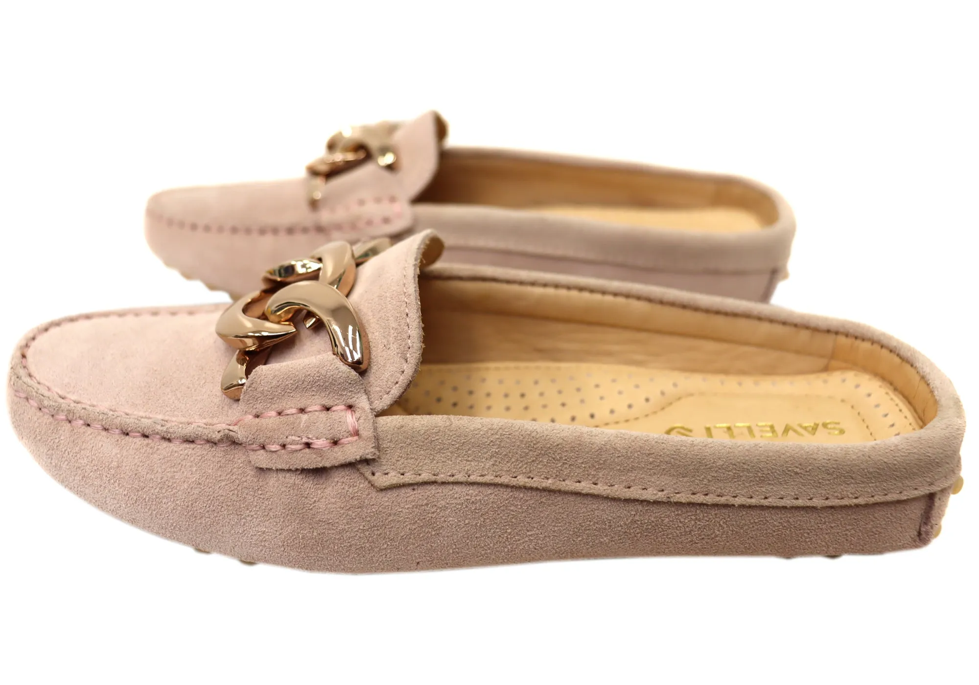 Savelli Paula Womens Brazilian Leather Closed Toe Open Back Mules