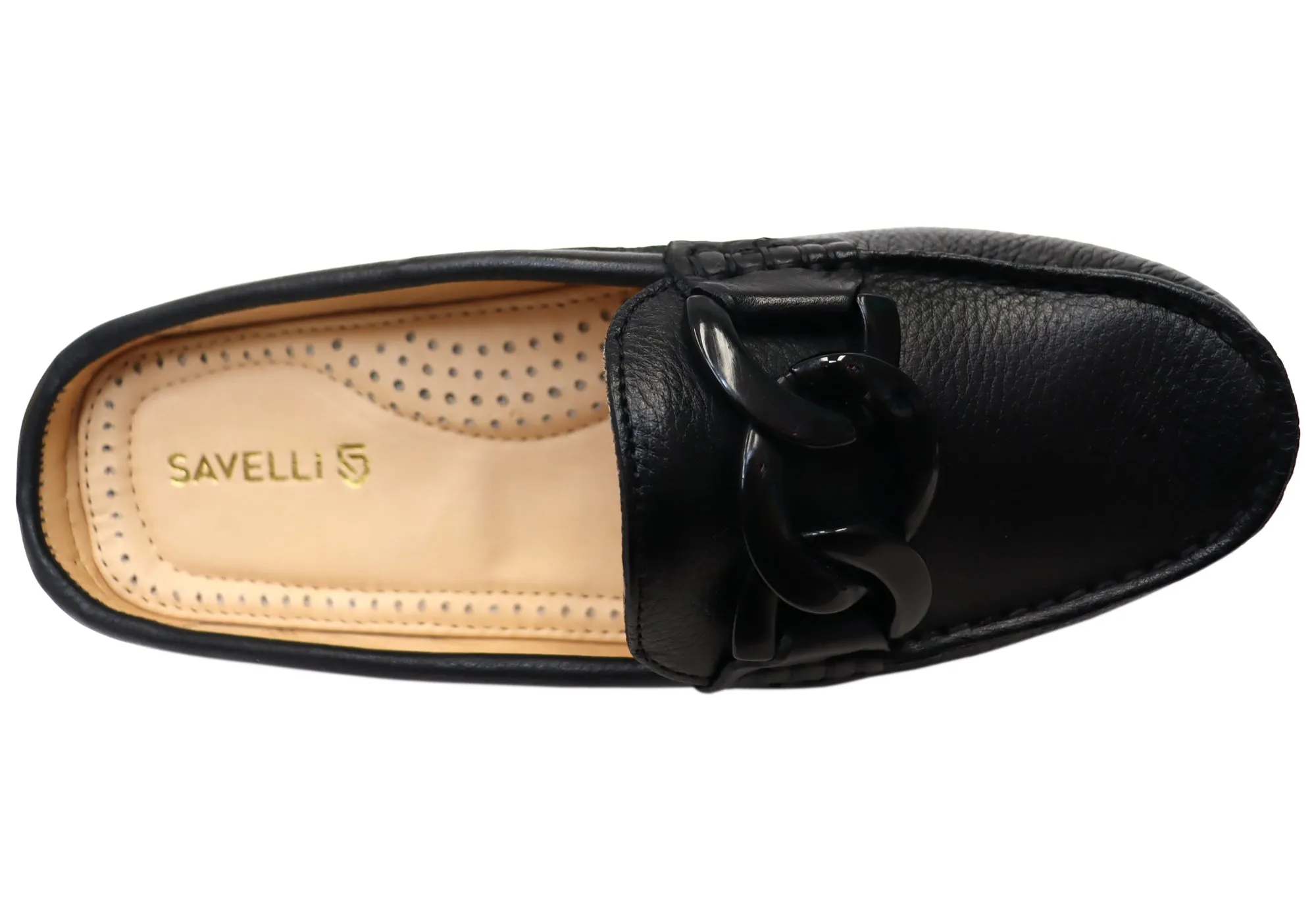 Savelli Paula Womens Brazilian Leather Closed Toe Open Back Mules