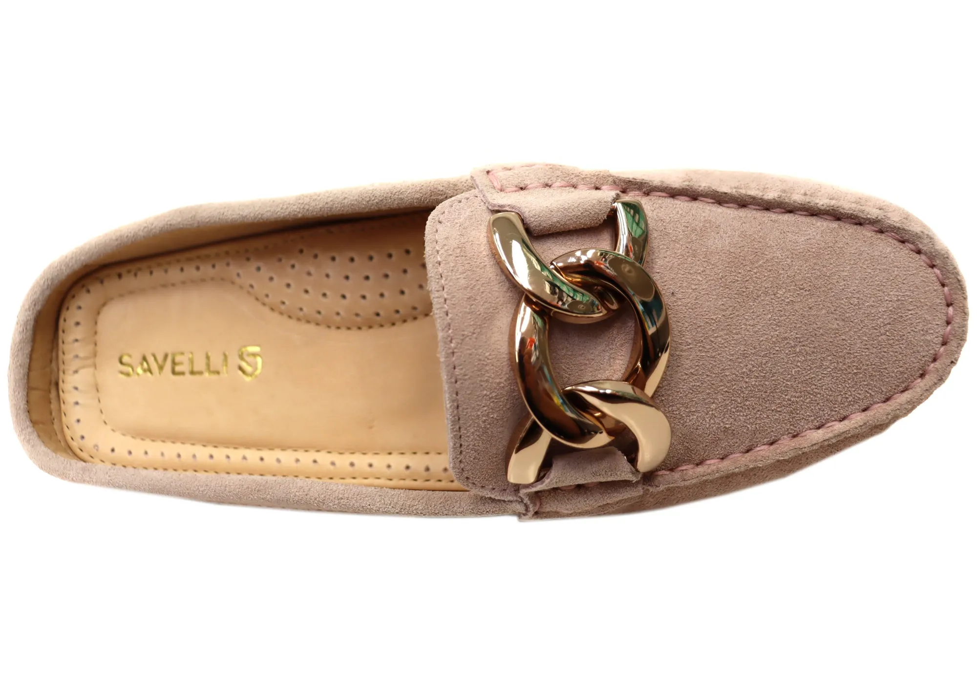 Savelli Paula Womens Brazilian Leather Closed Toe Open Back Mules