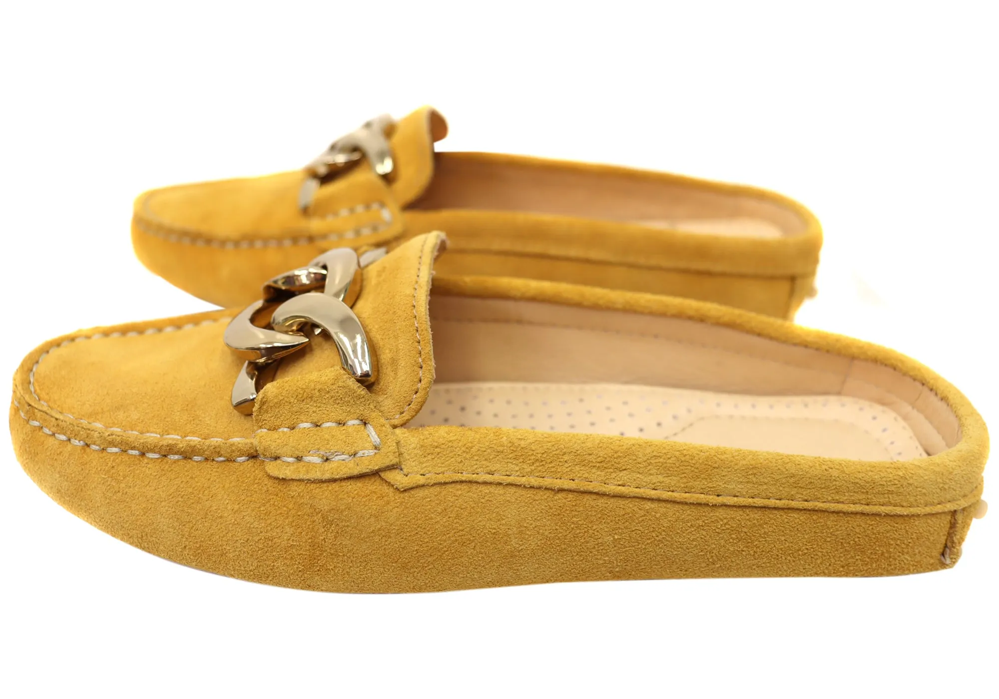 Savelli Paula Womens Brazilian Leather Closed Toe Open Back Mules