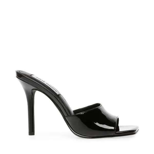 Signal Patent Mules Slip On Hi Heels - Black Patent