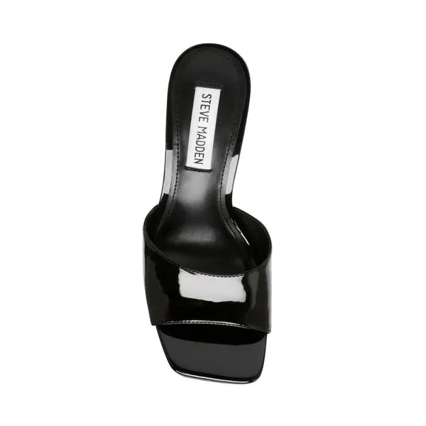 Signal Patent Mules Slip On Hi Heels - Black Patent