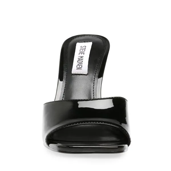 Signal Patent Mules Slip On Hi Heels - Black Patent