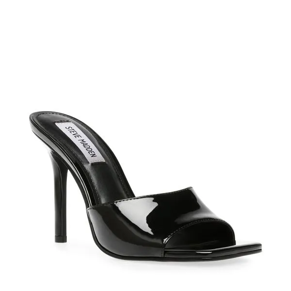 Signal Patent Mules Slip On Hi Heels - Black Patent