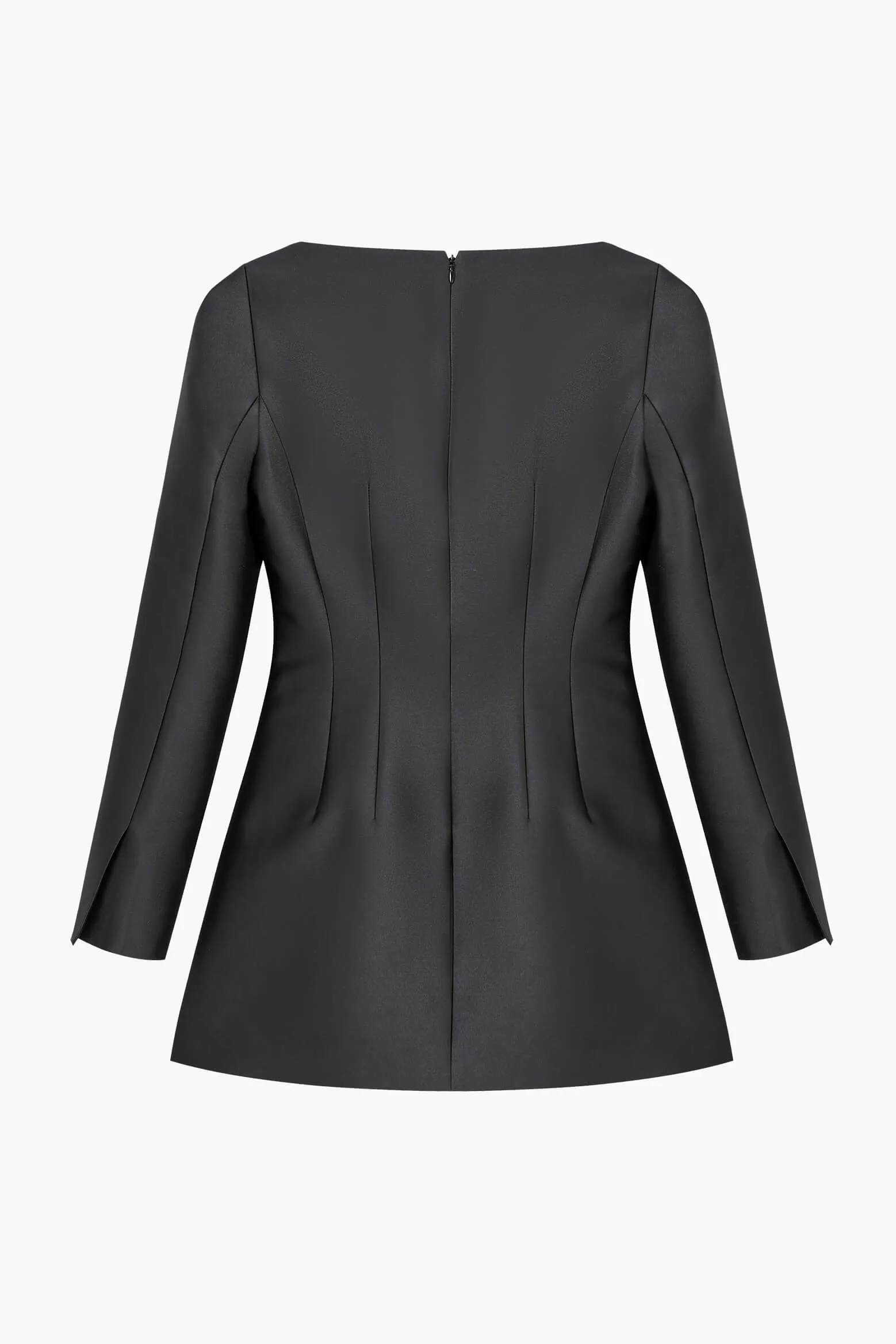 SILK WOOL WIDE NECK L/S DRESS