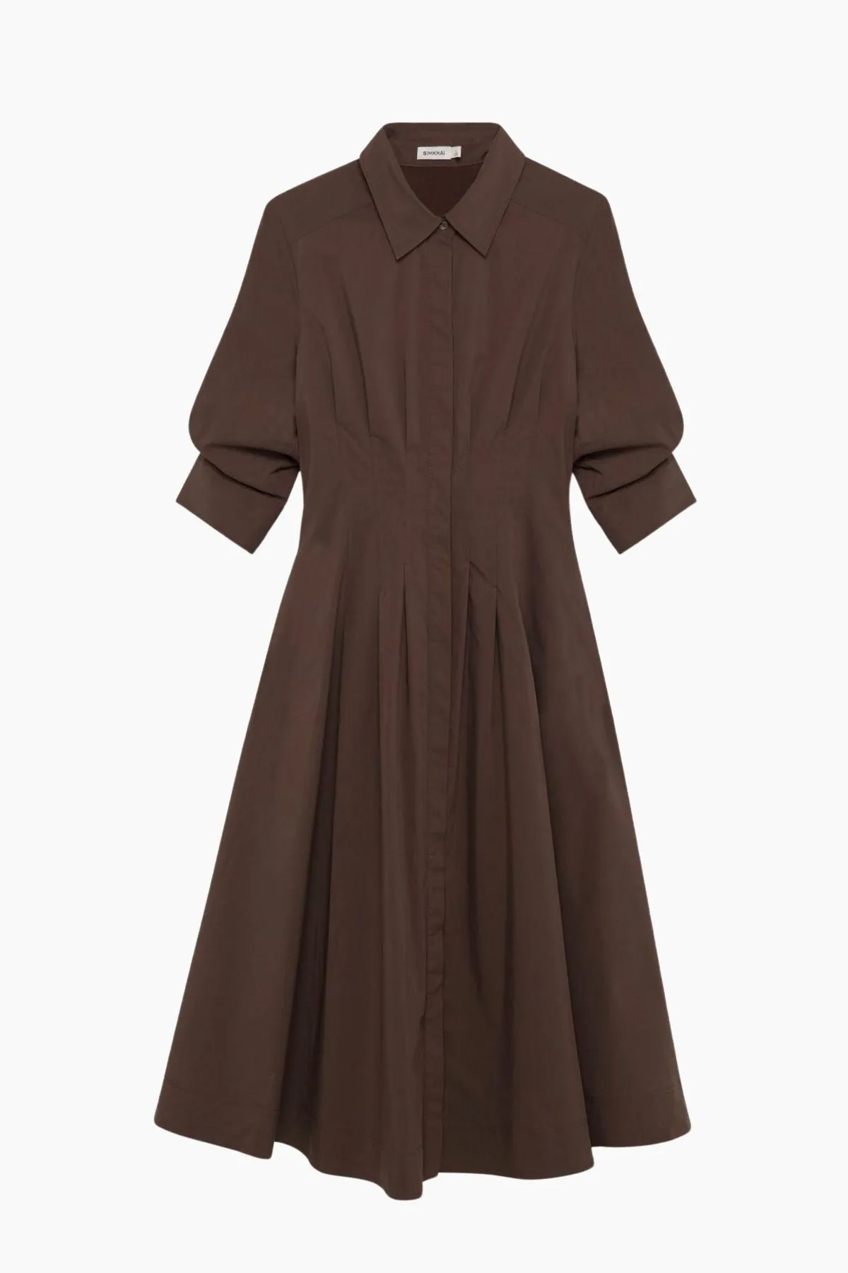 Simkhai Jazz Pintuck Midi Dress - Chocolate