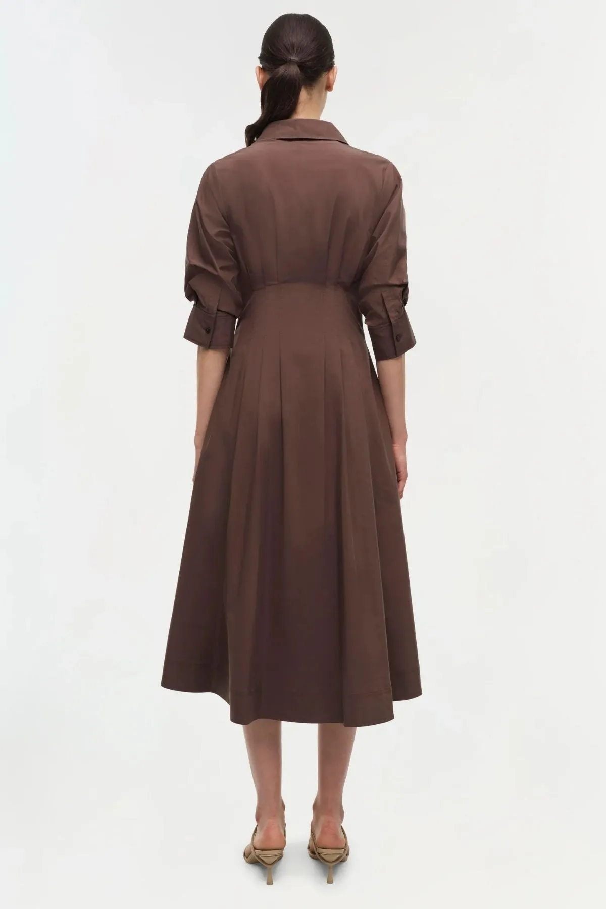 Simkhai Jazz Pintuck Midi Dress - Chocolate