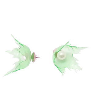 Splash Earrings — Translucent Green / Pearl