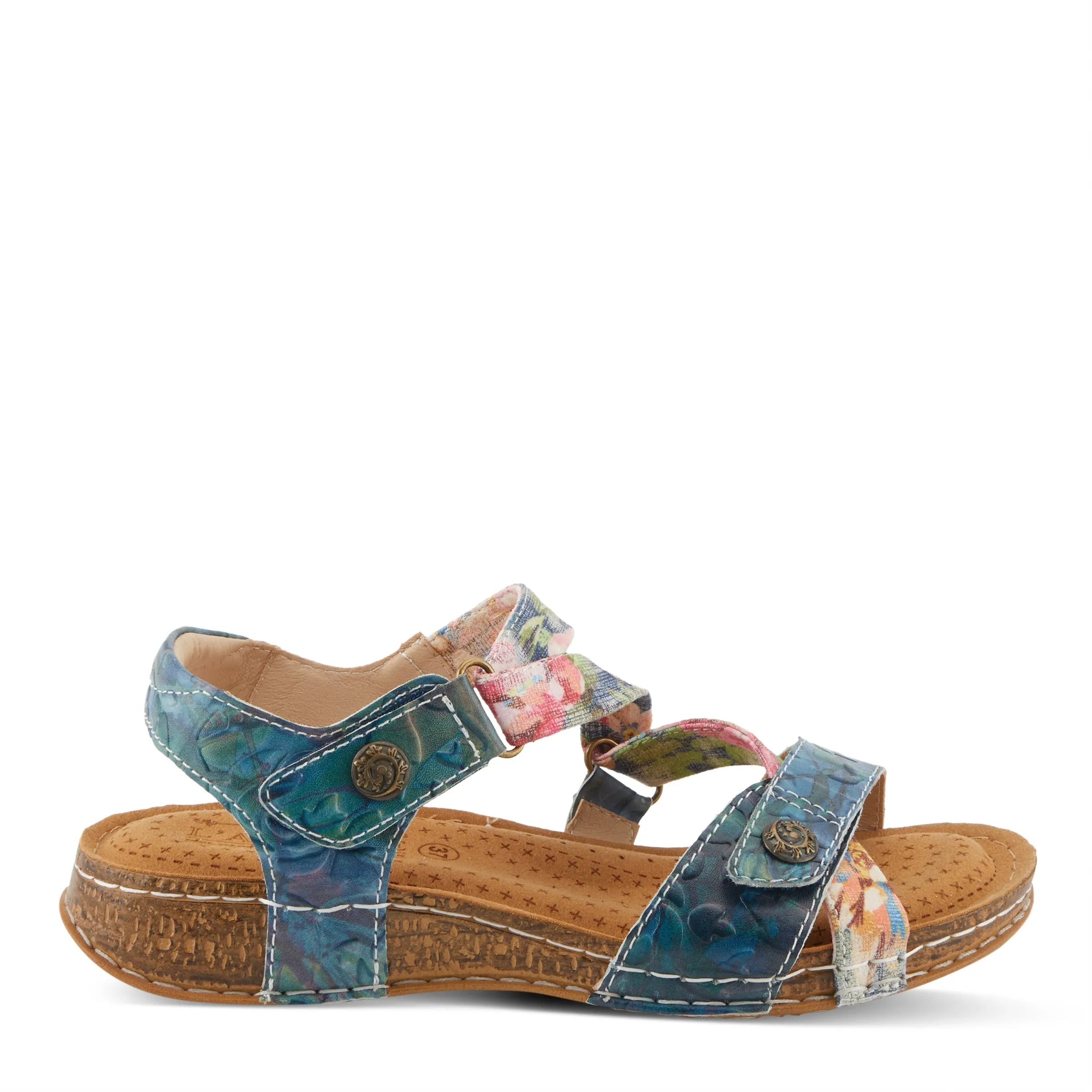 Spring Step Shoes L'Artiste Collette Women's Casual Floral Leather Sandals