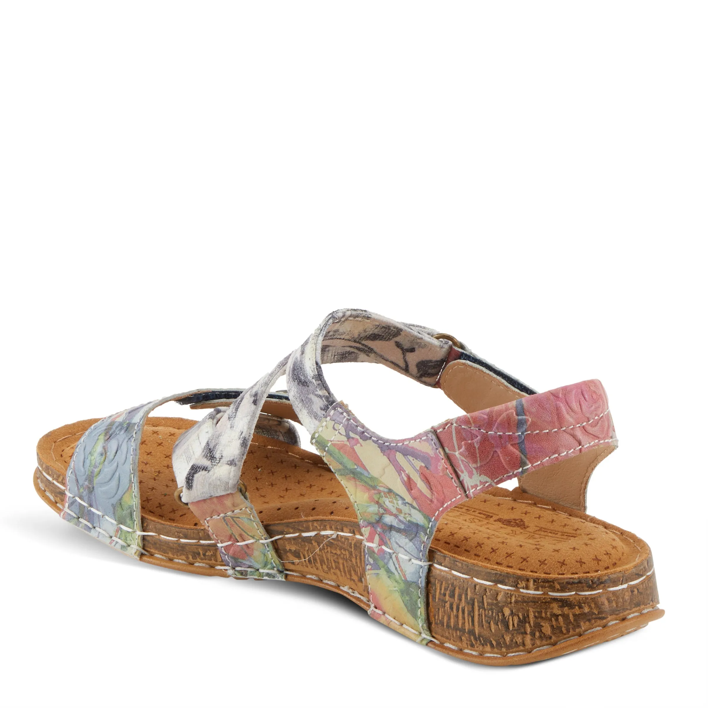 Spring Step Shoes L'Artiste Collette Women's Casual Floral Leather Sandals