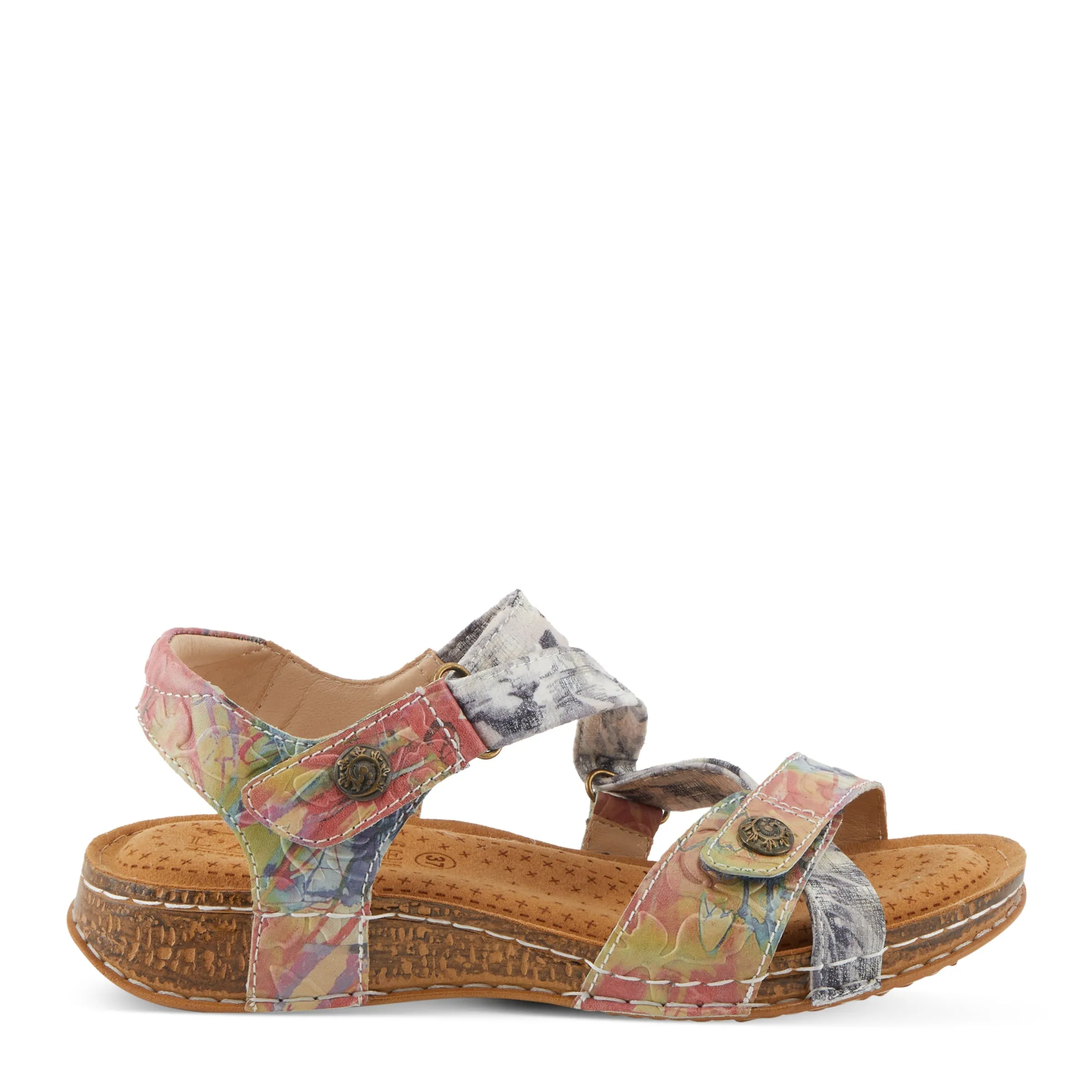 Spring Step Shoes L'Artiste Collette Women's Casual Floral Leather Sandals